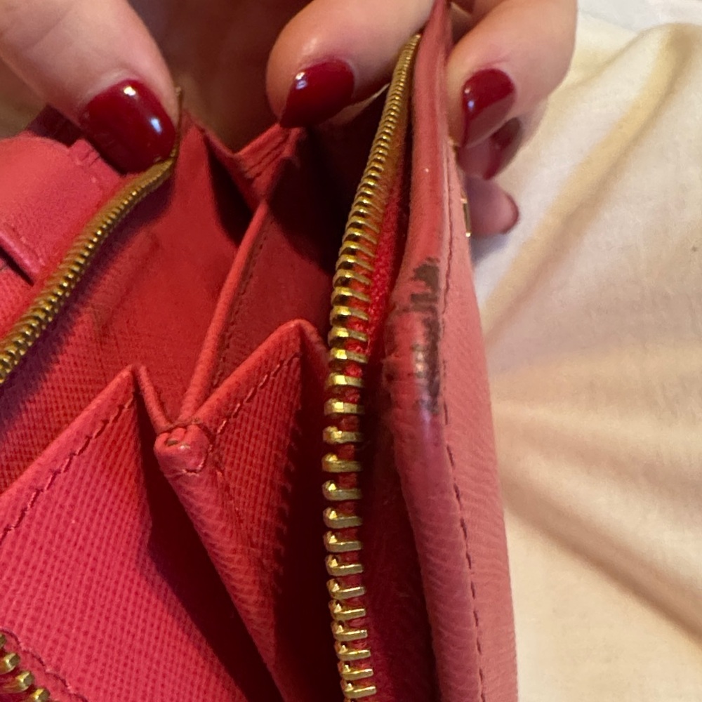 Pink Prada Saffiano Metal Oro Bi-fold - Picture 9 of 11